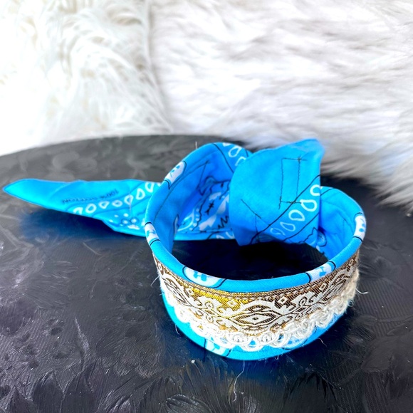 Boho OOAK Fabric Choker Shabby Chic Necklace Scarf Collar Handmade Fiber Art NEW - Picture 1 of 11